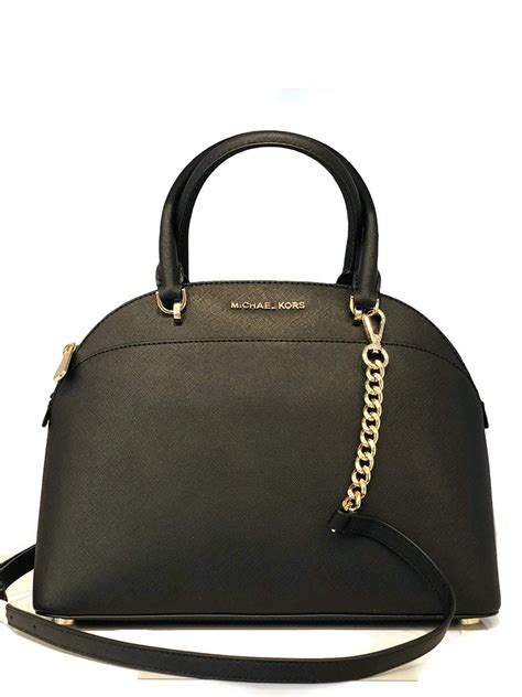 michael kors emmy lg dome satchel leather|Emmy Large Saffiano Leather Dome Satchel .